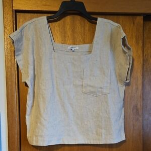 Madewell Beige Linen Blouse